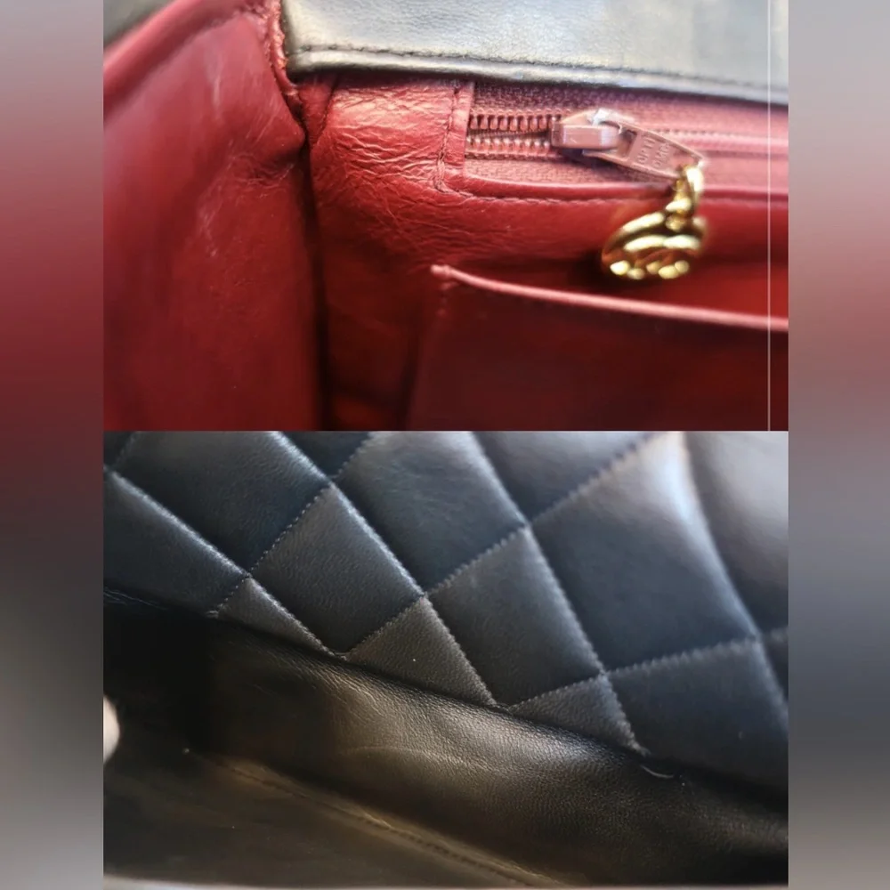 Authentic CHANEL black lambskin medium sized camera vintage crossbody bag - Picture 5 of 15